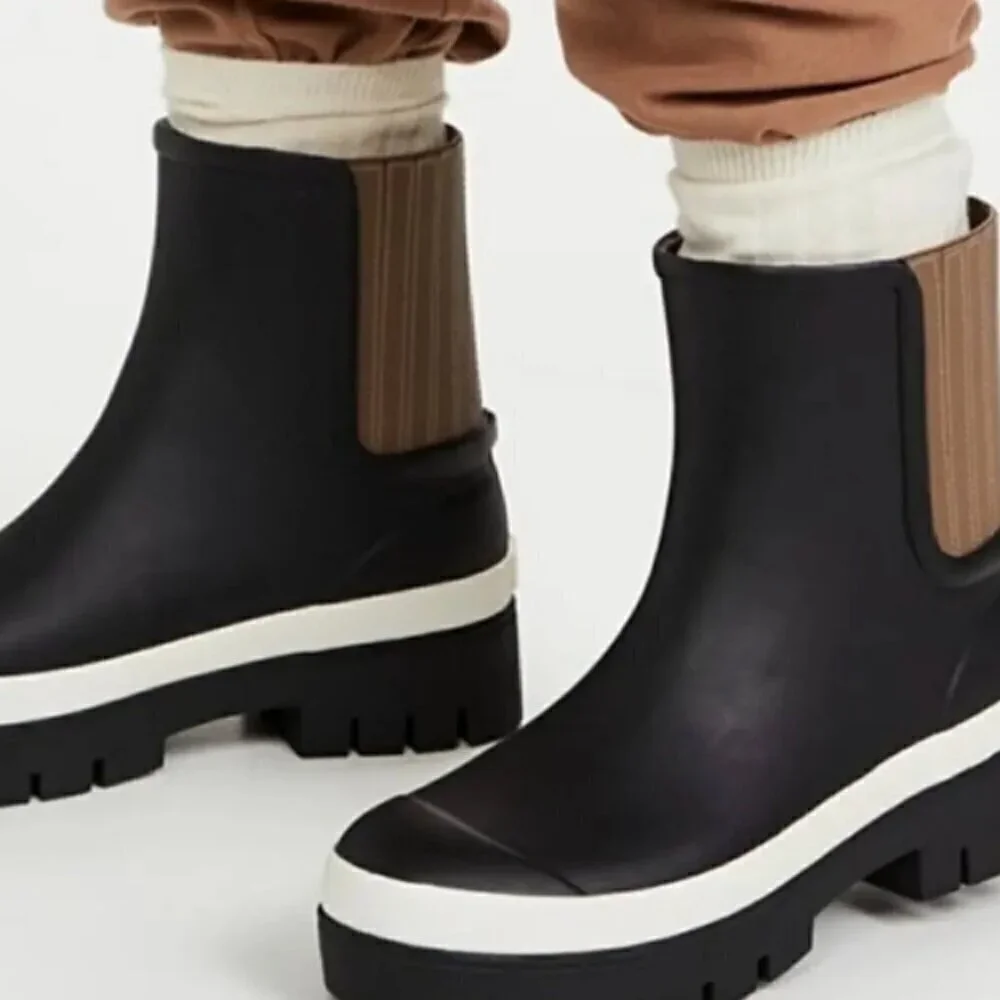 NWT! NEW! Tory Burch Hurricane Boots -BLACK **ONLY US 7** Waterproof